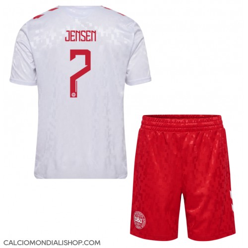 Maglie da calcio Danimarca Mathias Jensen #7 Seconda Maglia Bambino Europei 2024 Manica Corta (+ Pantaloni corti)